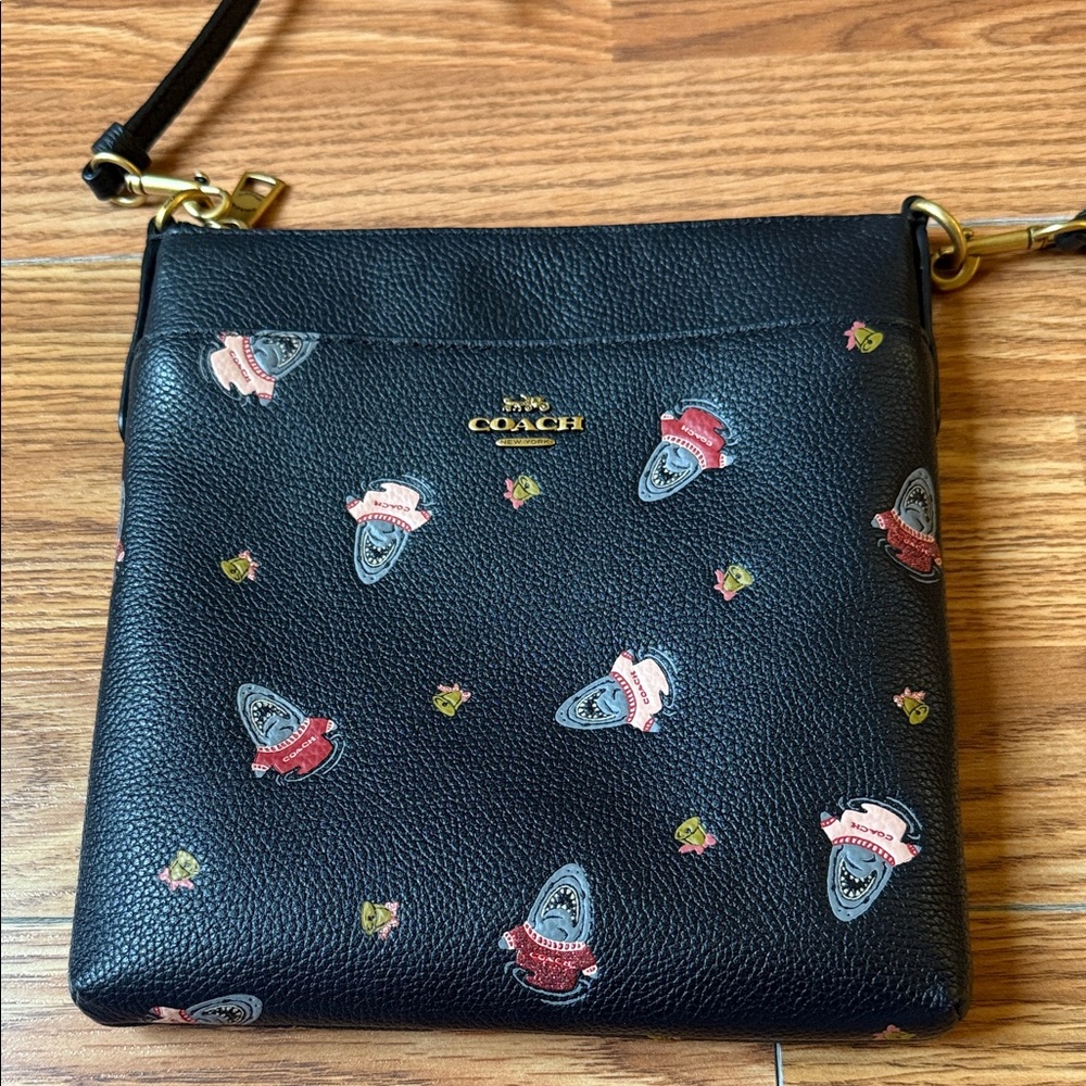 Limited edition Coach messenger Crossbody Bag with shark print